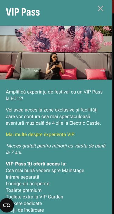 Bilet/abonament VIP Electric Castle