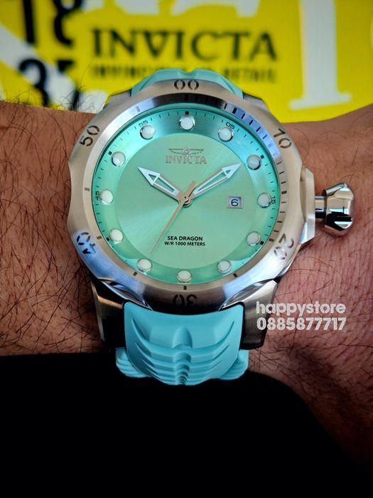 INVICTA Sea Dragon turquoise 54 mm, Инвикта нов ръчен часовник