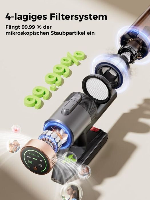 Proscenic P11 Ultra Вертикална безжична прахосмукачка 50kPa