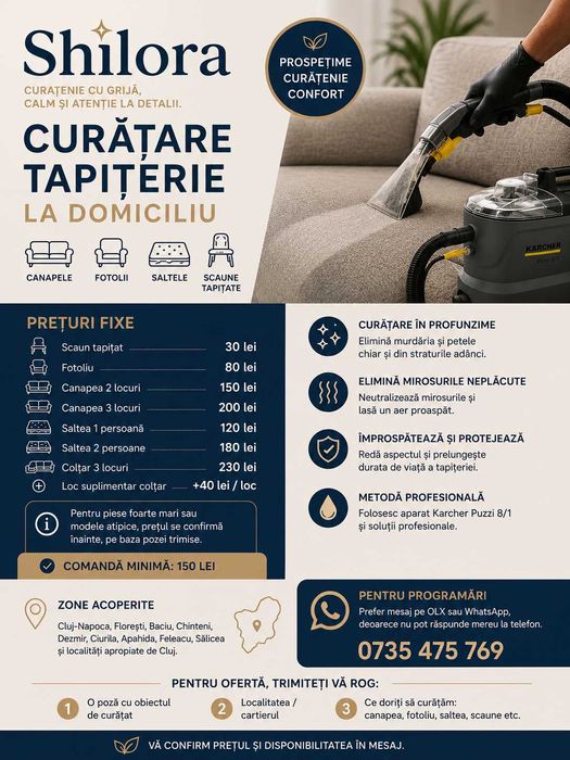 Curățare canapele la domiciliu Cluj | Shilora