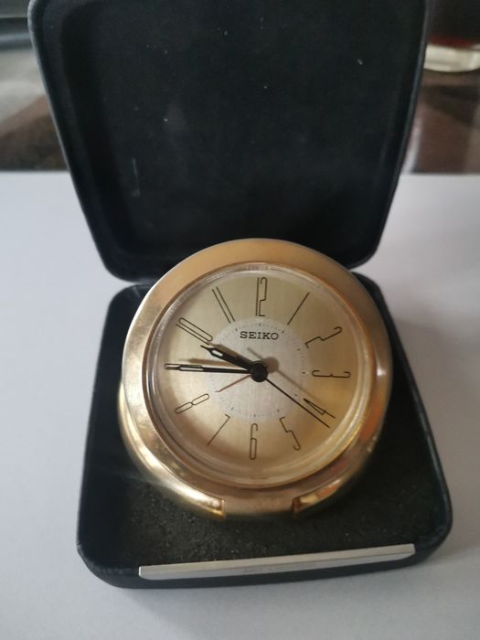 SEIKO - travel часовник ( будилник) позлатен