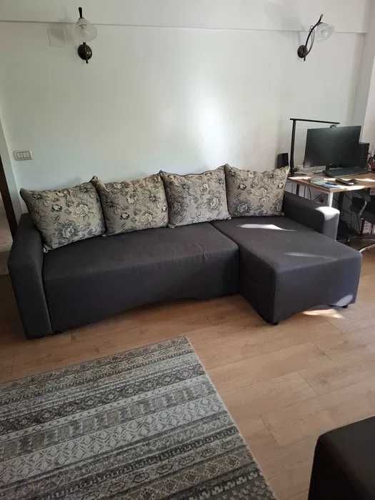 Canapea/Colțar extensibil cu ladă depozitare, stare foarte bună