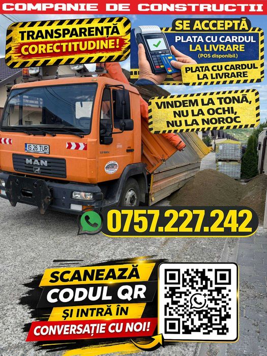 Balast iasi, Amestec sort cu nisip 0-16mm pentru beton, nisip iasi,