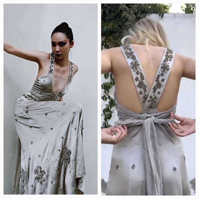 Rochie satinata cu margele Zara limited edition