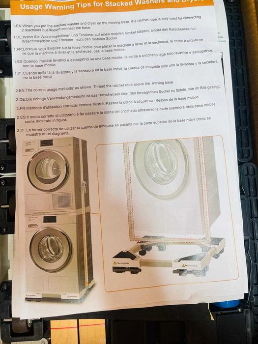 Suport mobile, din otel, reglabil, pentru mașină de spălat, frigider