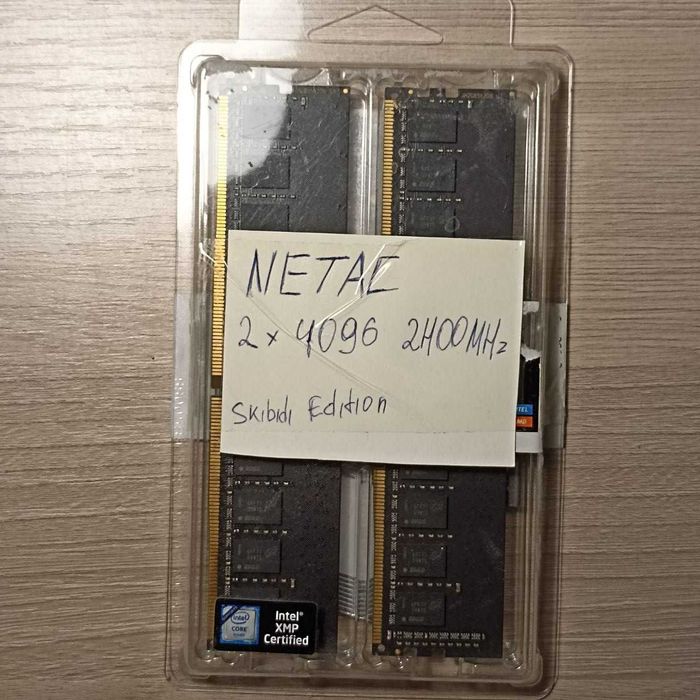 СРОЧНО Оперативная память DDR4 NETAC 2x4GB 2400MHz