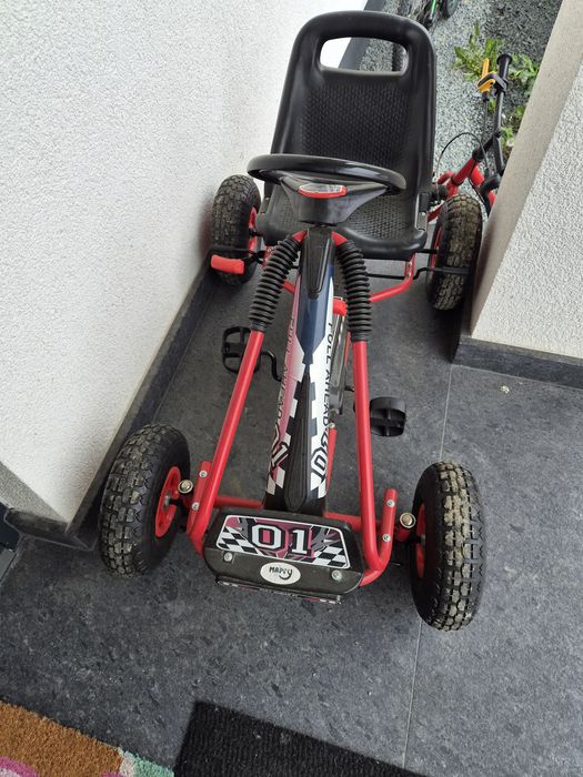 Kart pentru copii cu pedale si scaun reglabil, XL, Rosu