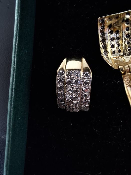 Cercei aur 14kt cu diamante