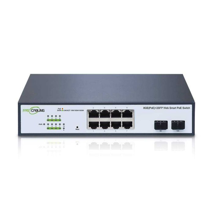 Коммутатор 8-Port Web Smart PoE+ Switch with 2 Gigabit SFP