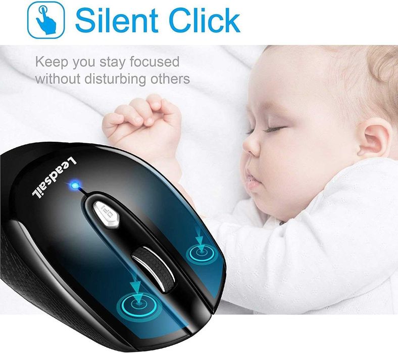 Безжична мишка LeadsaiL за лаптоп, 2.4G