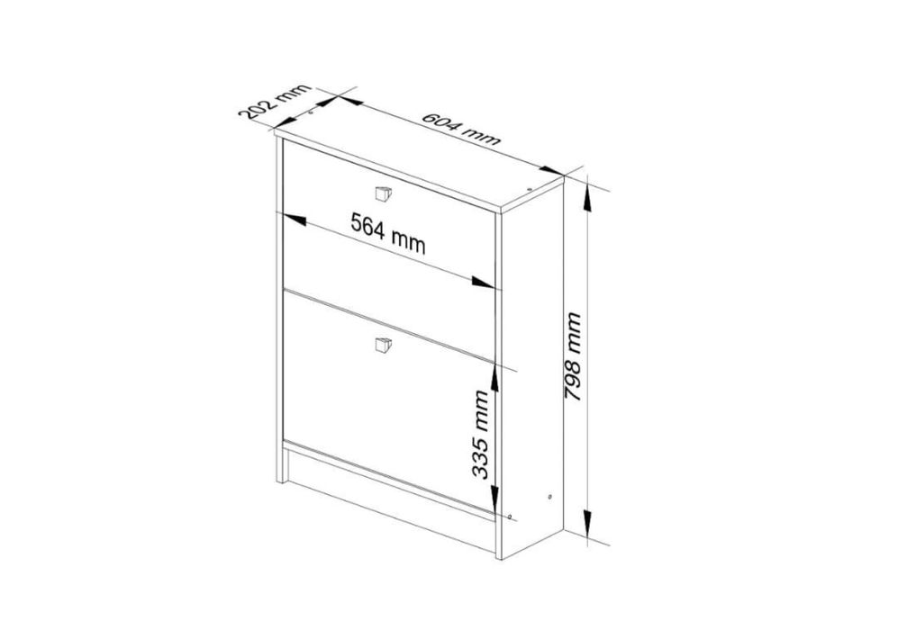 Dulap de pantofi 60 x 80 x 20 cm, stejar sonoma sau alb