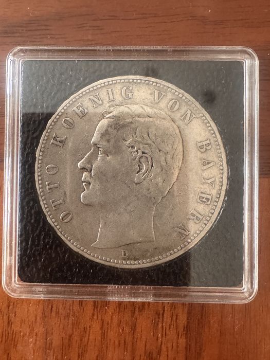 Funf Mark  1907 Otto (D) Ag 900