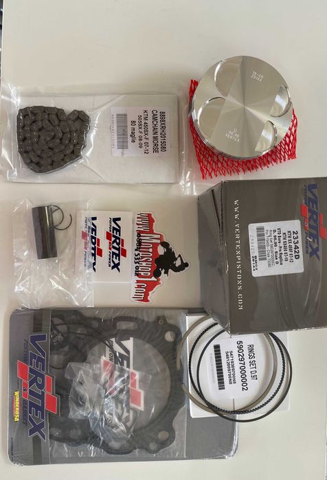 НОВ Топ енд на VERTEX бутало гарнитури верига за KTM SX450F 07-12