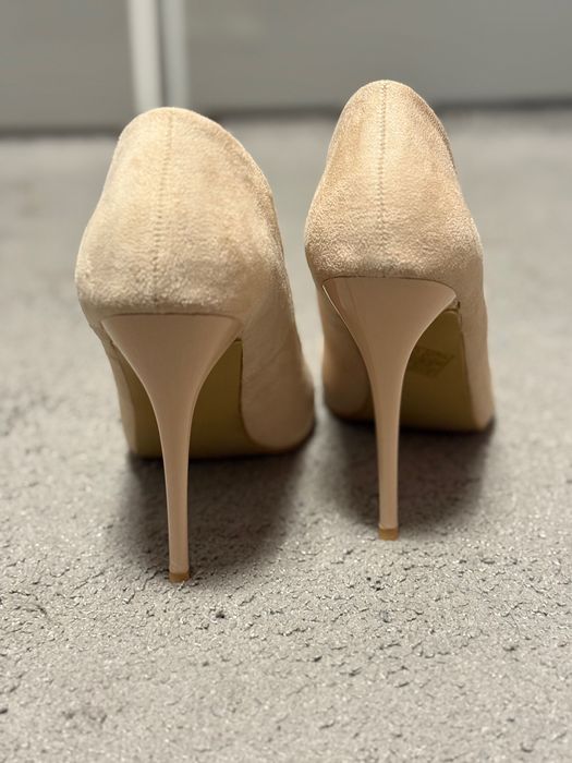 Pantofi Stiletto Nude piele naturală întoarsă