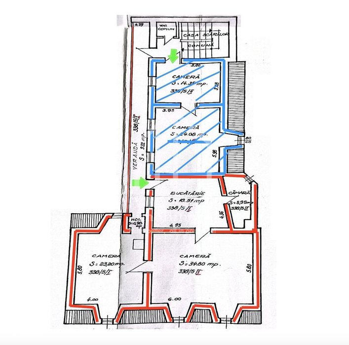 Apartament cu 2 camere, 82mp utili+balcon 9mp, etaj 1, Ultracentral