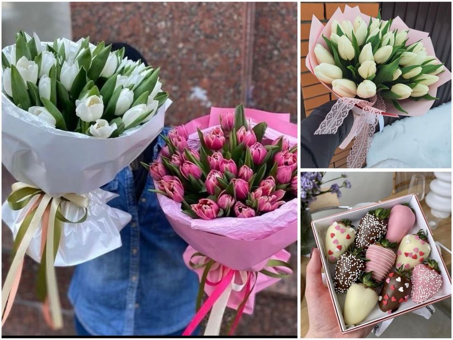 ！Тюльпаны & Клубника в шоколаде ！