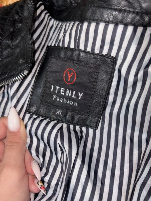 Черно кожено яке ITENLY Fashion