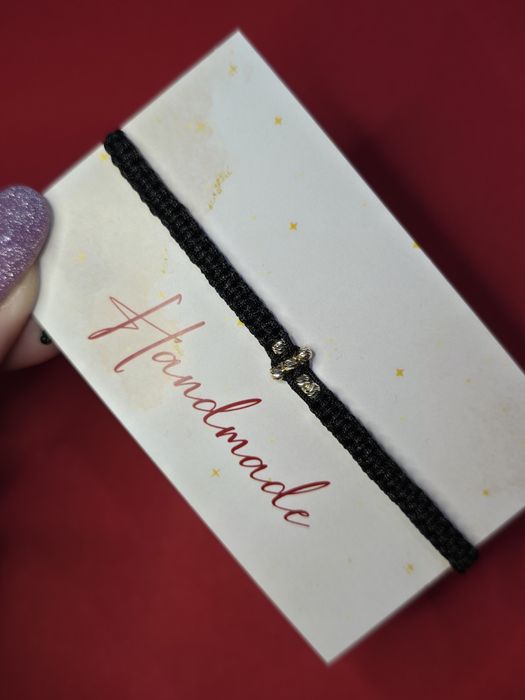 Bratara handmade cu bilute din aur de 14 k
