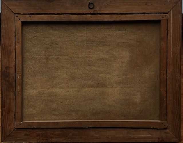 "DOI PRIETENI PE ULITA" Tabl0u vechi, realiz in ul>pza> 75x60 cm semn