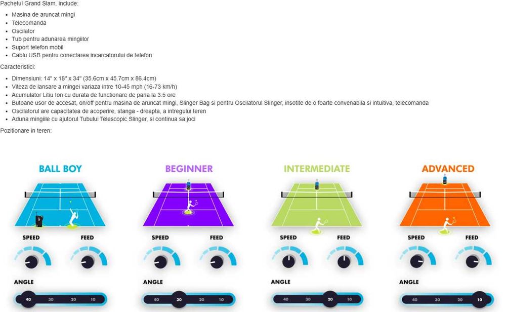 Închirierez/Vand Lansator de Mingi - Slinger Bag SLAM PACK