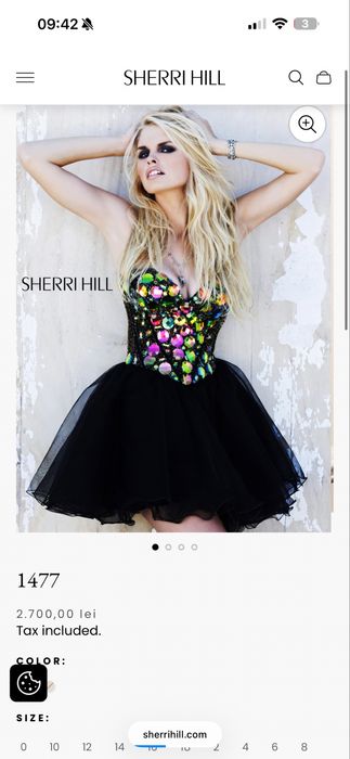 Vand rochie scurta eleganta de seara neagra Sherri Hill marime XS