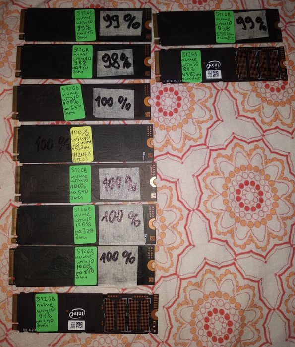 Употребявани SSD sata, M2 ssd, nvme ssd