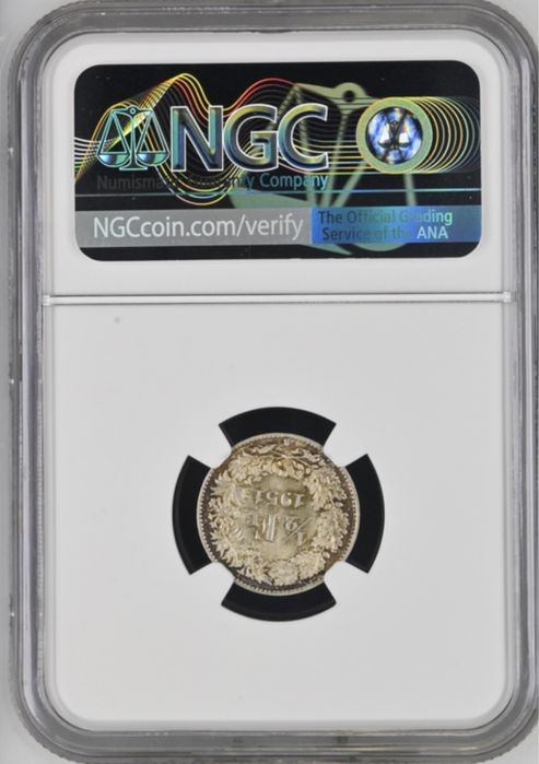 1/2 Franc 1951B NGC MS65
