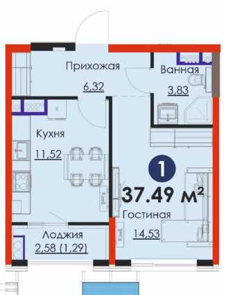 ТОП-Локация: Метро Яшнабад! 1-ком. квартира за 53 033 y.e. | Взнос 20%
