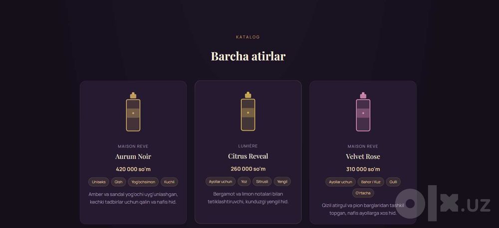 лендинг и сайт-визитка  HTML CSS JS React