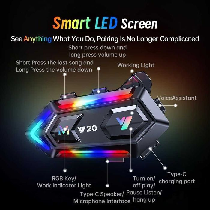 Bluetooth слушалка за мотоциклетна каска WNJACO Y20