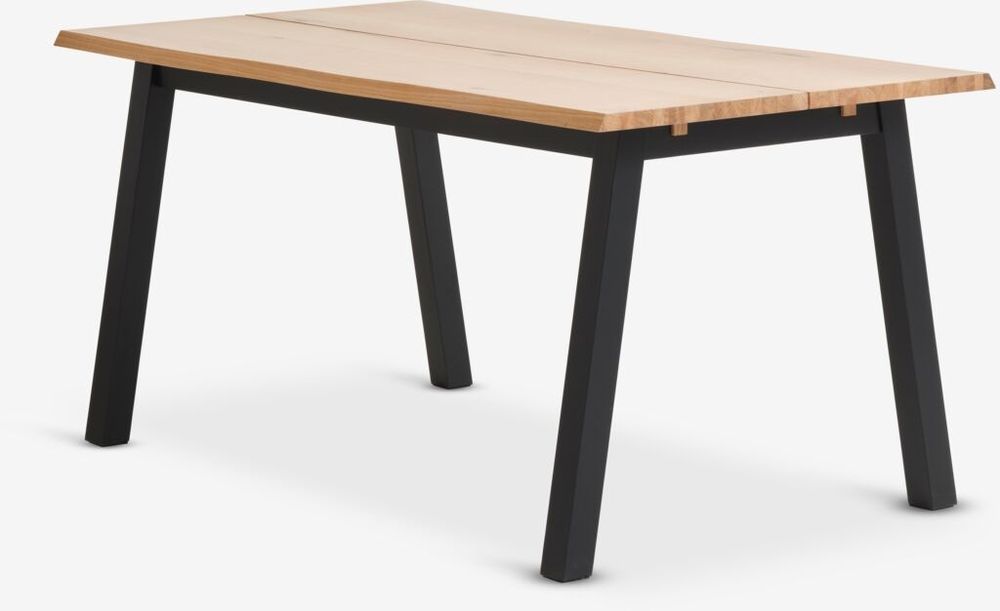 Masa dining stejar natur Skovlunde 160x90 + extensie