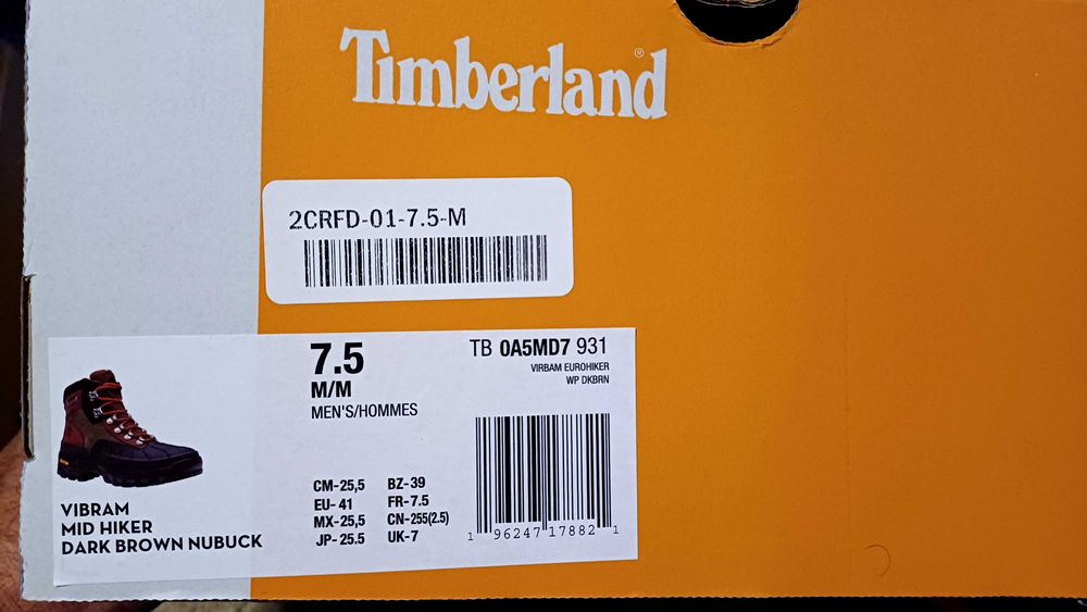 TIMBERLAND VIBRAM Eurohiker размер 41