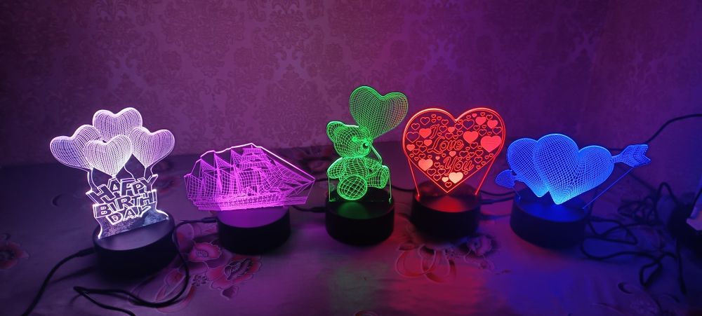 Светильники 3 D на 8 марта
