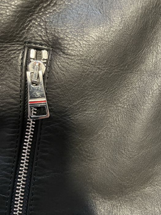 Geaca piele Tommy Hilfiger stil biker, mărimea L