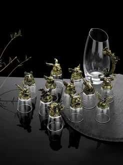 Рюмки перевертыши 12 шт 30 мл, подарочный набор в кейсе