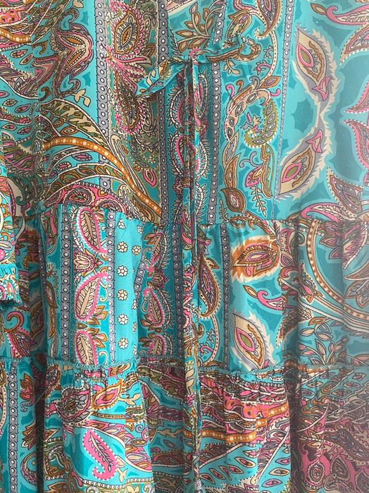 Rochie turcoaz, nou, S/M, pana la genunchi