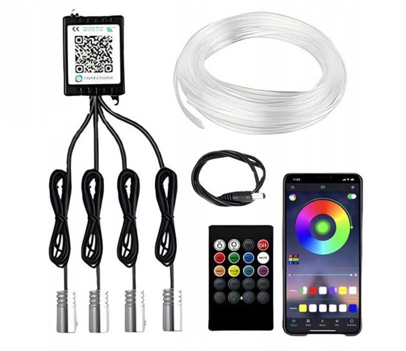 LED RGB лента за интериорно осветление на автомобил с дължина 6 метра