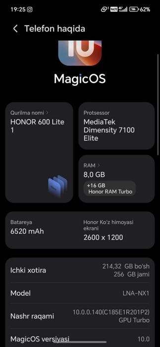 Honor 600 lite 5g