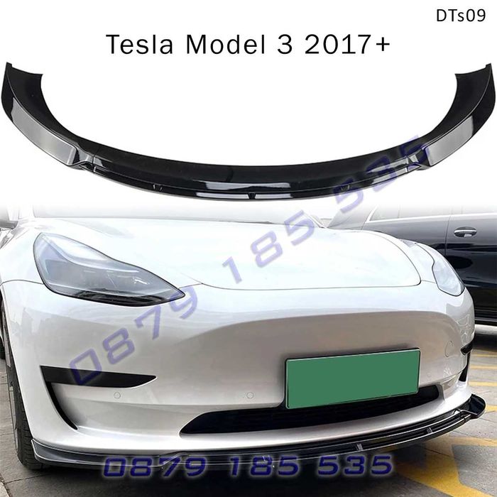 Тунинг лип спойлер предна броня Tesla Model 3 2017+ тесла модел 3