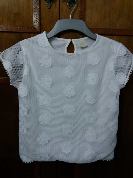 Bluza alba Zara Girls 140 9/10 ani