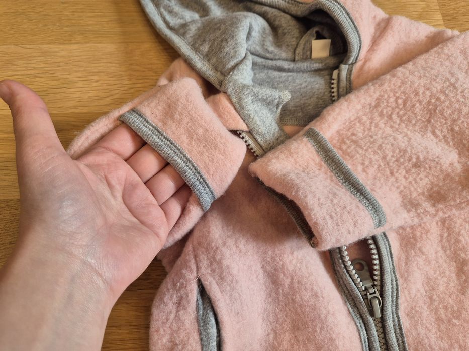 Geaca 100% lana fleece dublata fata 3-6 luni / 1 an