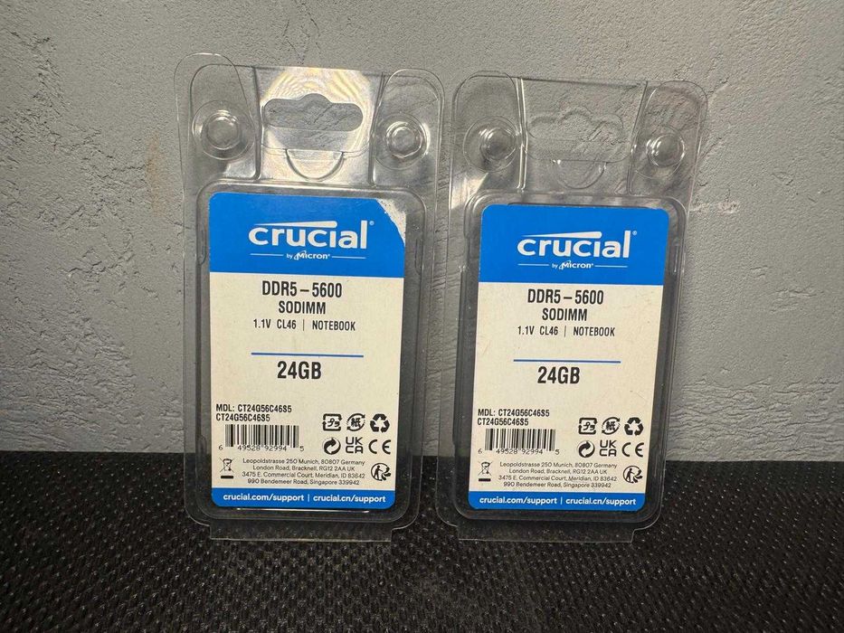 Kit RAM Crucial 48GB 2x24GB DDR5 5600MHz SODIMM Laptop
