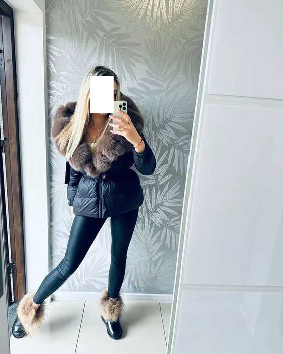 Дамско зимно яке естествен пух