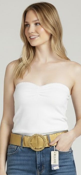 Нов дамски оригинален колан GUESS (златист, размер M) – с етикет