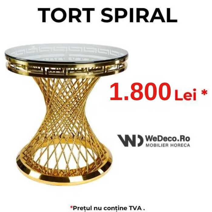 NOU! Masa Prezentare Tort Evenimente Aurie cu Roti - Produs de LUX