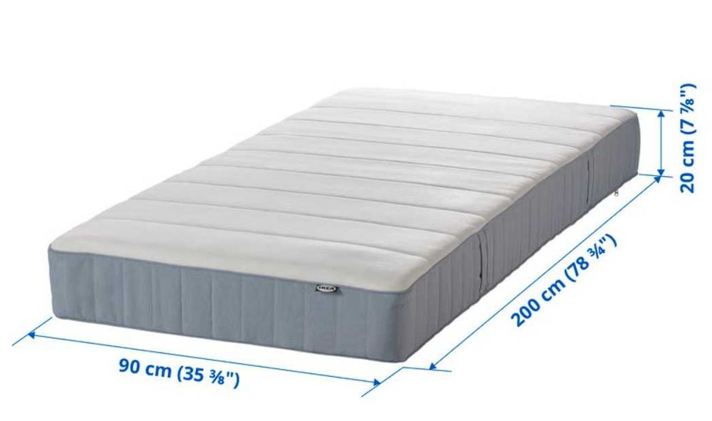 De vanzare cadru pat suspendat Ikea Vitval si saltea cu arcuri Ikea Vesteroy 90x200cm
