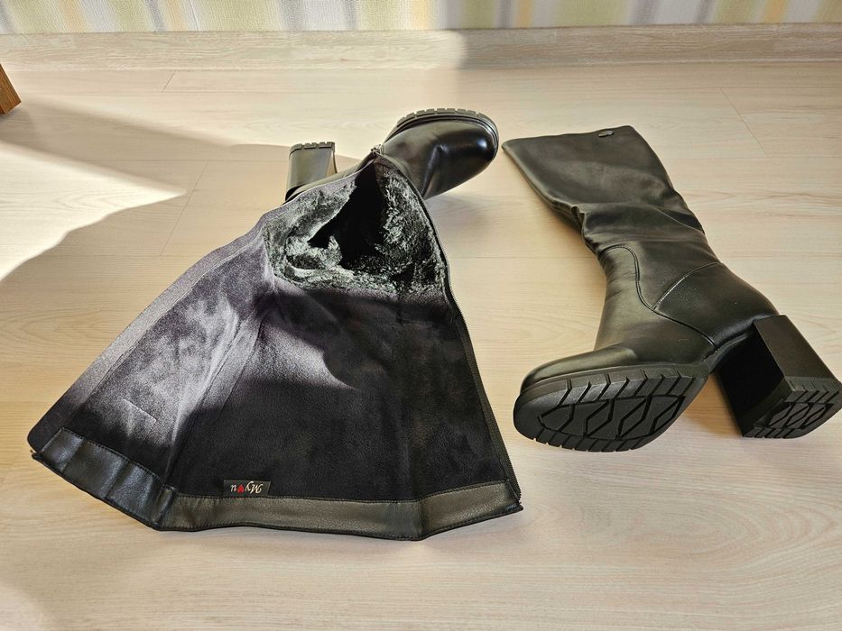 Нови дамски ботуши STILLO естествена кожа зимни вата ток обувки 38