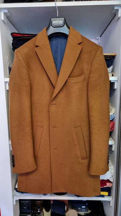 Sacou barbat Double Breasted Royal Hem, mar. 44, roz inchis, 100% lana