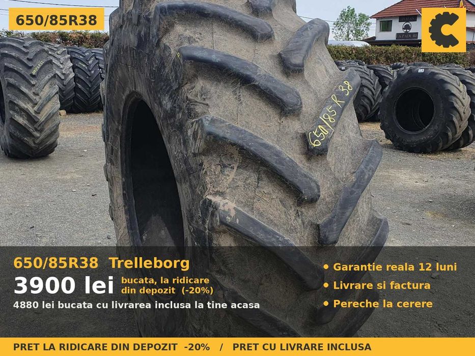 Anvelope Cauciucuri 650/85R38 24.5R38 650/85 R38 650/85-38 650 85 R38 6508538 Trelleborg Tractor Punte Spate Tractiune SH Second Hand STOC REAL Oferta