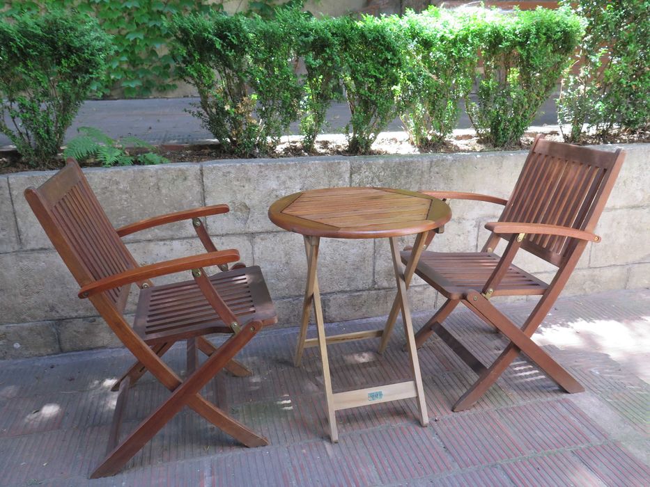 Тиково дърво-2бр.столове и маса-сгъваеми,Скандинавски дизаин